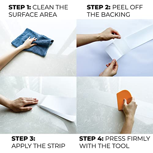 4"x32" Anti Slip Tape Treads 18PCS Non Skid Step Strips for Stairs Bathtub Bathroom Kitchen Playground Safety Grip Indoor Non Slip Waterproof