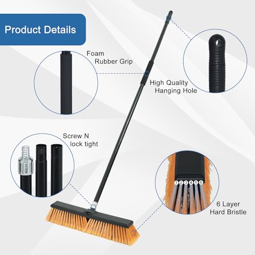 24 Inchs Push Broom Outdoor Heavy Duty