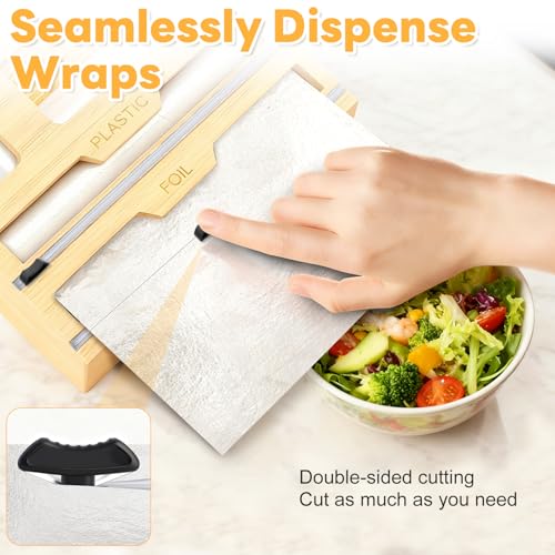 Magnetic Storage Bag Organizer 6 In 1 Food Bag Organizer for Drawer Food Storage Bags Organizers Foil and Plastic Wrap Organizers with Cutter