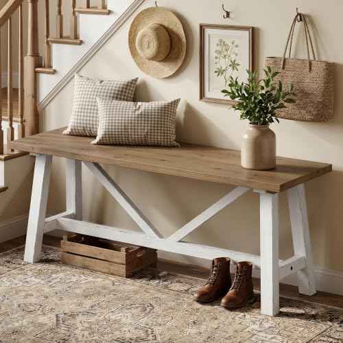 Farmhouse Solid Wood Bench