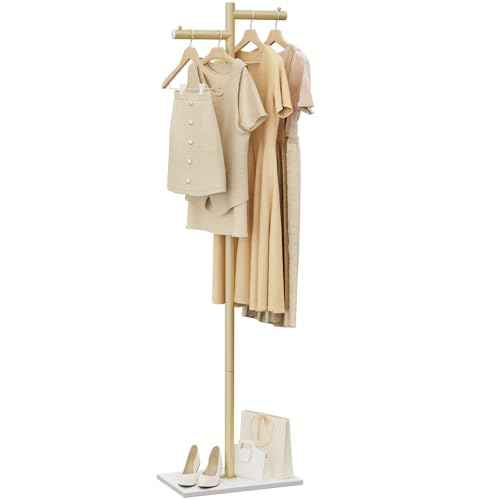 Freestanding Metal Coat Racks with Natural Rock Base