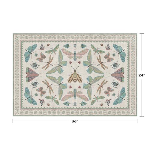 Washable Boho Insect Rug for Entryway