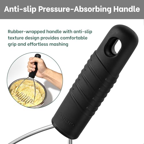 Heavy Duty Stainless Steel Wire Potato Masher with Soft Grip Handle for Effortless Mashing