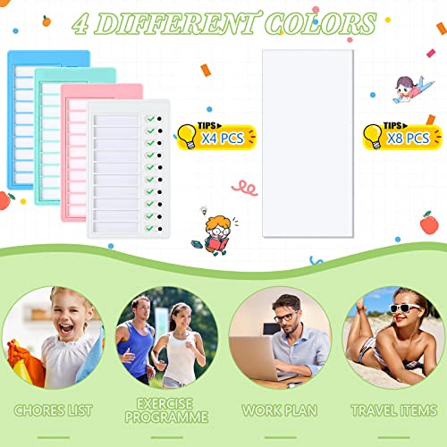 4 Pcs Chore Chart Kids Checklist Board