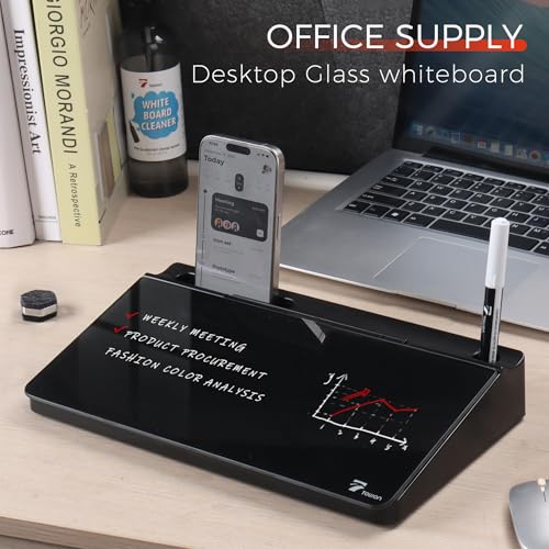Glass Desk Whiteboard with Storage