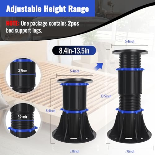 Adjustable Height Bed Support Legs 4.6