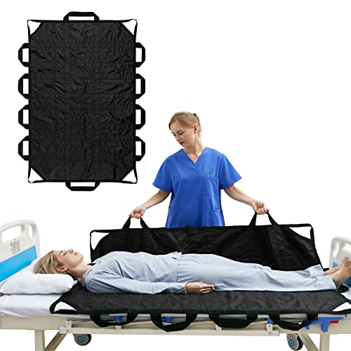 Positioning Bed Pad with Handles Washable Draw Sheets for Hospital Bed Ridden Patient Lifting &Transfer Sheet Nylon