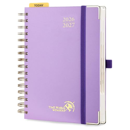 2026 2027 Academic Daily Planner One Page Per Day Hardcover Appointment Book with Hourly Time Slots