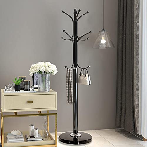 Metal Coat Rack Stand with Natural Marble Base
