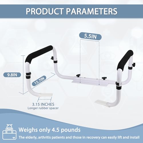 Toilet Safety Rail for Seniors Supports 350lbs
