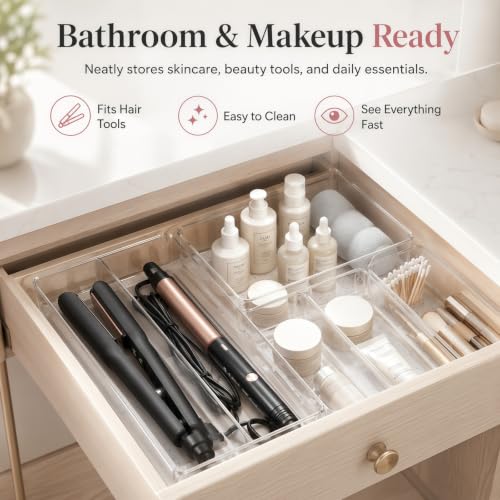 Large Clear Plastic Drawer Organizer Bins