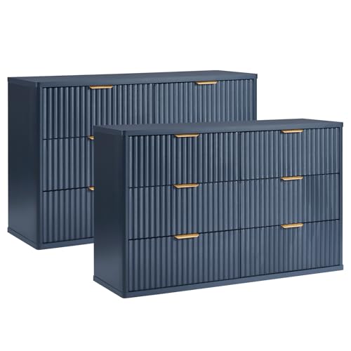 Wide Fluted Nightstand for Large Spaces