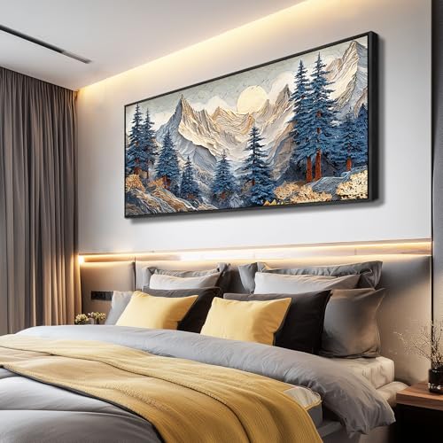 Canvas Wall Art For Bedroom Framed Wall Decor For Living Room Modern Office Artwork For Walls Beach Painting Forest Tree Landscape Pictures Nature Abstract Decoration Ready To Hang Home Decor