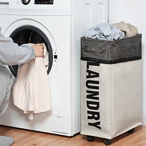 Rolling Laundry Basket Hamper on Wheels