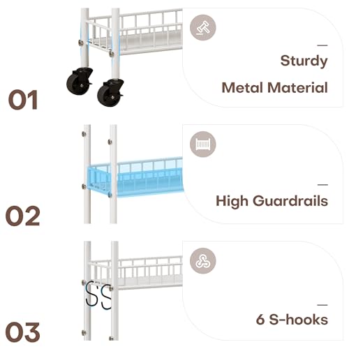 6 Tier Slim Storage Cart with Wheels