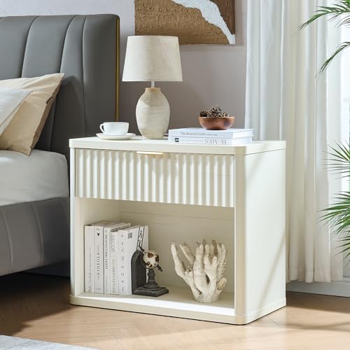 Wide Fluted Nightstand for Large Spaces
