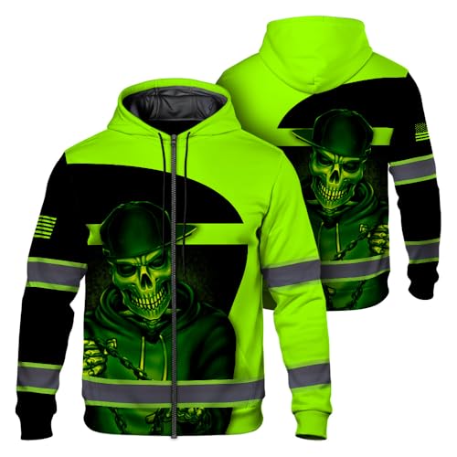 Hi Vis Reflective Zip Up Hoodie