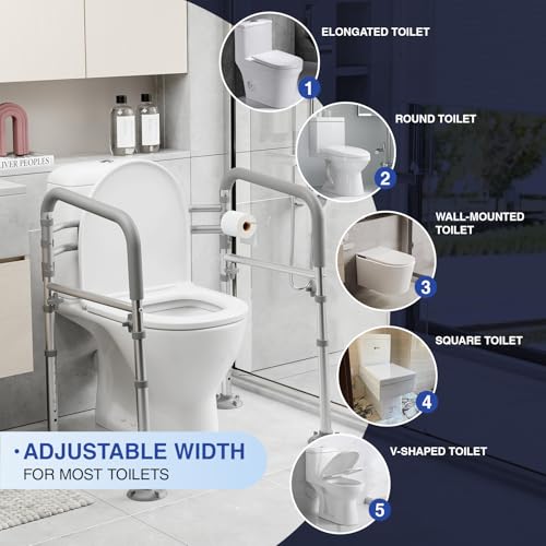 Foldable Toilet Safety Rails for Seniors