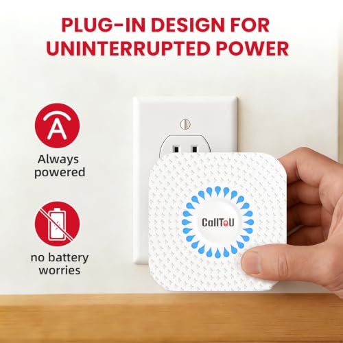 Wireless Caregiver Pager Call Button for Hard of Hearing Waterproof 500+ FT Nurse Alert System Elderly Monitoring Patient