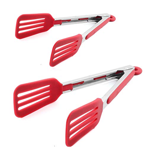 Stainless Steel Silicone Serving Tongs with Locking Handle