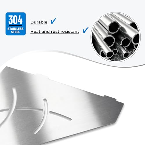 2 Pack Brushed Nickel Recessed Corner Shower Shelf