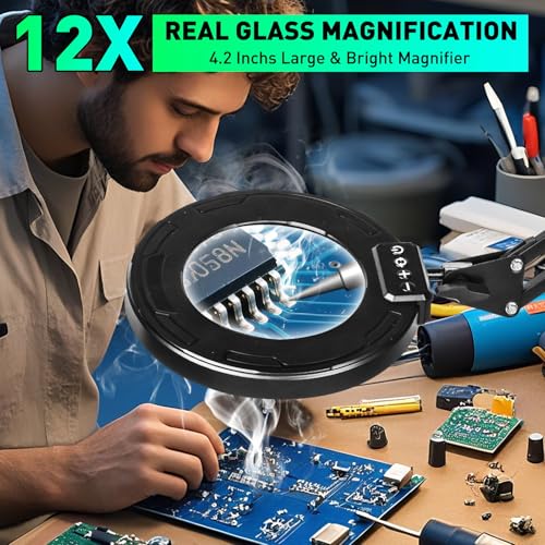 Magnifying Glass with Light and Clamp