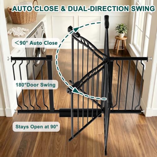 29.5" 81.1" Extra Wide Baby Gates for Stairs Doorways No Drill
