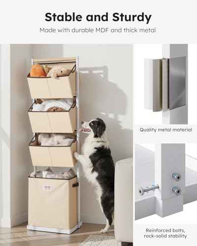 4 Tier Laundry Hamper Sorter Vertical Laundry Basket for Small Space