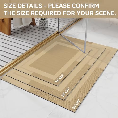 Non Slip Bath Mat Thin Bathroom Rugs Fit Under Door Quick Dry Super Absorbent Washable Bath Rug for Bathroom Floor Bathtub Shower Sink
