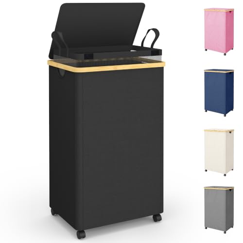 Laundry Basket with Wheels and Lid