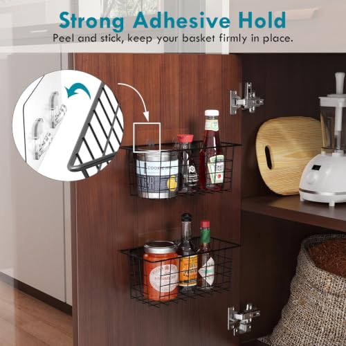 Hanging Kitchen Baskets Wire Storage Basket Over the Cabinet Door Organizer