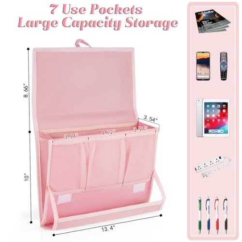 Bedside Caddy Bedside Storage Organizer Bedside Organizer with Power Strip Holder and 2 Adjustable Straps for Home Bunk Bed College Dorm Sofa