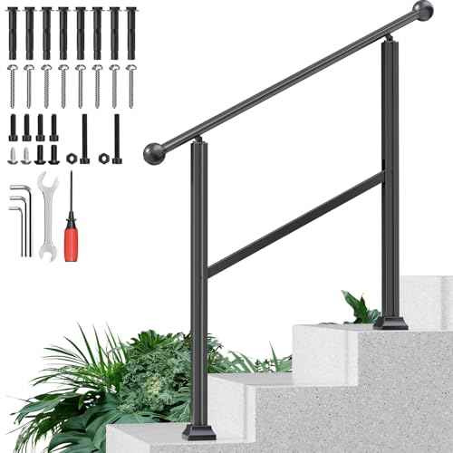 2 3 4 5 Step Heavy Duty Aluminum Alloy Outdoor Stair Handrail Kit