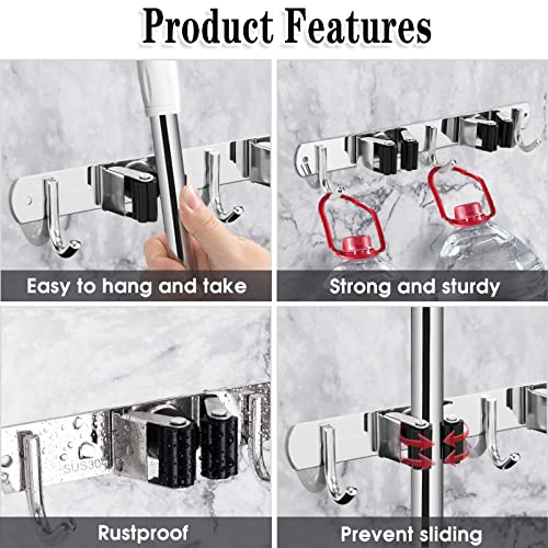 Broom and Mop Holder Wall Mounted Tools