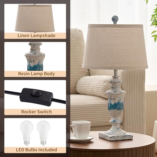 Farmhouse Table Lamps Set of 2