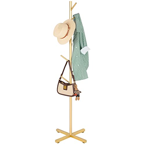 Metal Coat Rack Freestanding with 8 Hooks for Entryway