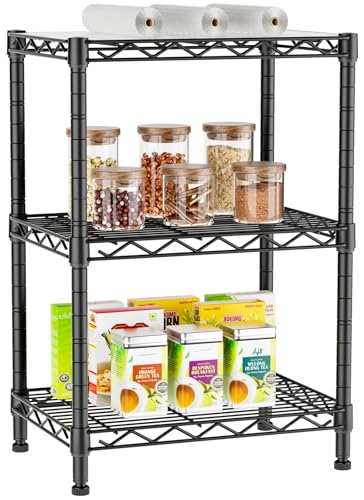 5Tier Adjustable Storage Shelves Metal Wire Shelving Standing Shelf