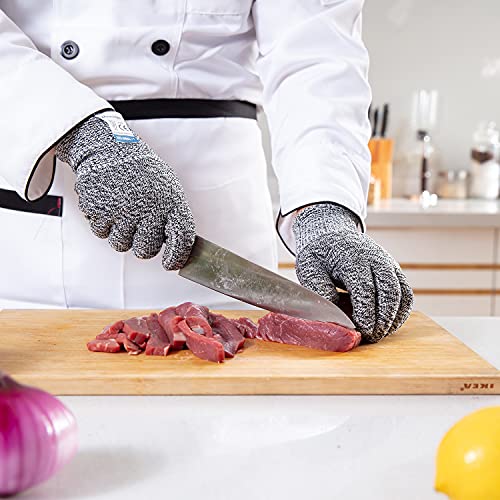 3 Pairs Cut Resistant Gloves Food Grade Level 5 Protection