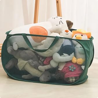 4 Piece Pop Up Mesh Laundry Basket Collapsible Hamper with Handles