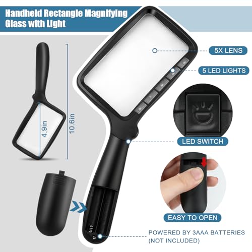 Folding Handheld Magnifying Glass