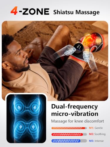 Upgrade Knee Massager with Heat 4 Vibration & Red Light Therapy Knee Brace
