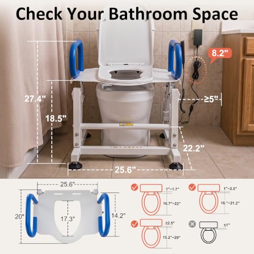 Electric Toilet Seat Lift with Handles