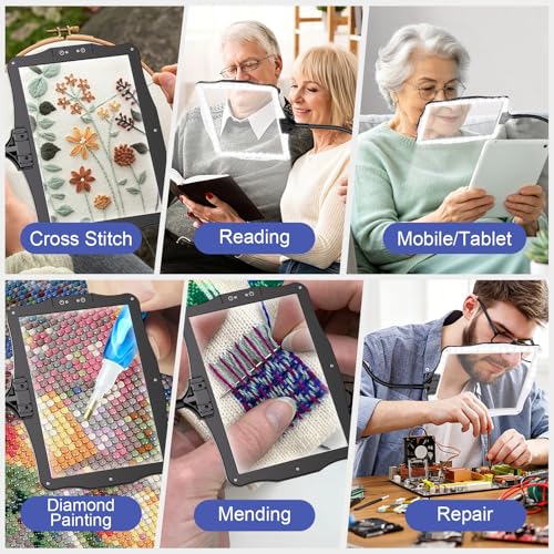 Hands Free Floor Magnifying Glass with 48 LED Light
