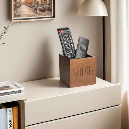 Acacia Wood Remote Control Holder