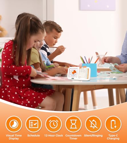 3-in-1 Visual ADHD Timer for Kids with Planning Board, Task Timer for Adults with ADHD, Chore & Schedule Planner, Autism & ADHD Tools with Checklist for Home School, Classroom, Homeschool Supplies