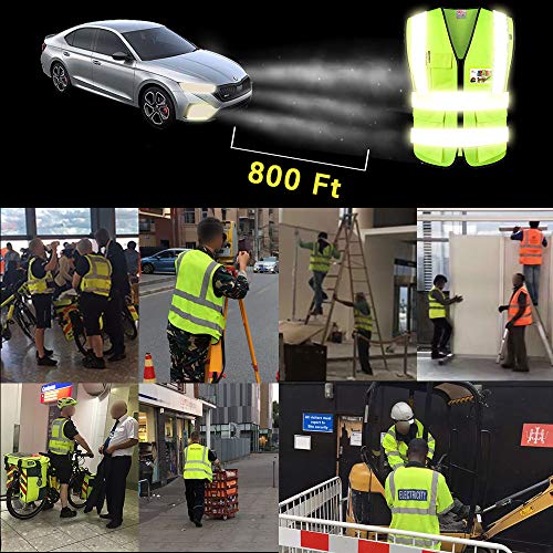 High Visibility Reflective Safety Vest 10 Pack Bulk