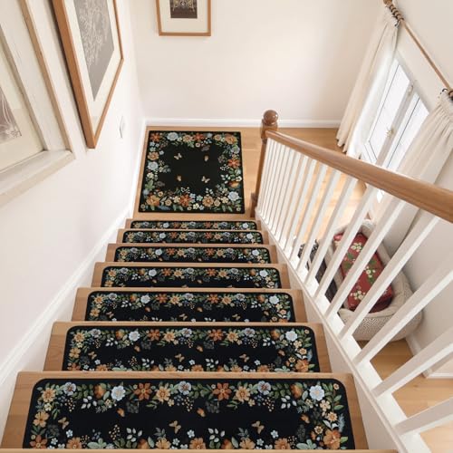 Stair Treads Non Slip Floral Stair Runner