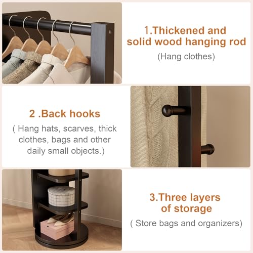 Full Length Mirror Coat Rack Solid Wood Floor Mirror 66"x12" Full Length Mirror with Stand Long Mirrors for Bedroom