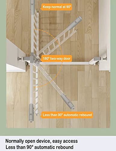 60.5-113 in Width) Extra Long Baby Gate with Door, Large Dog Gate Indoor, Extra Wide Baby Gates for Doorways, Child Proof Gate, Kiddie Gates. White, Dog Gates for The House