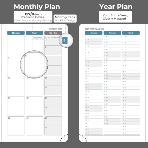 2027 Weekly Planner Leather Spiral Soft Cover Calendar